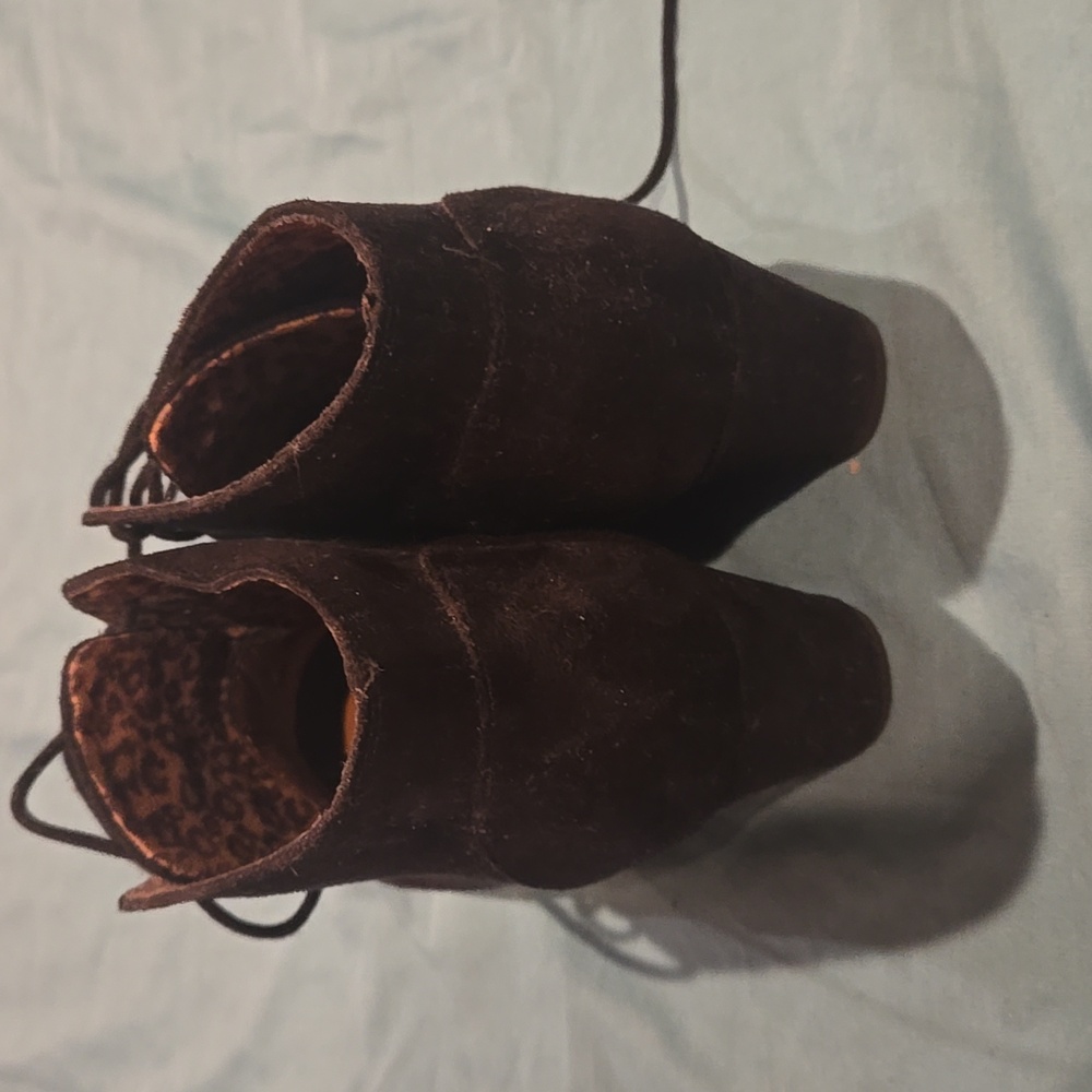 Black Lace Up Wedges - Picture 4 of 7